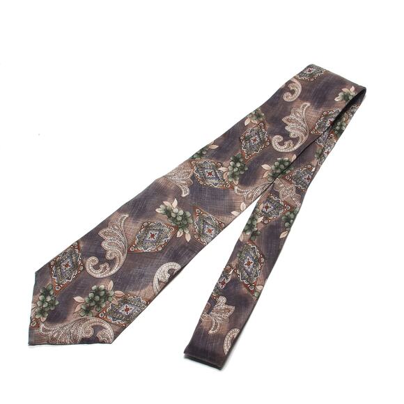 Alexander Lloyd Gray Floral Silk Tie 4 18" x 63" - Picture 3 of 6
